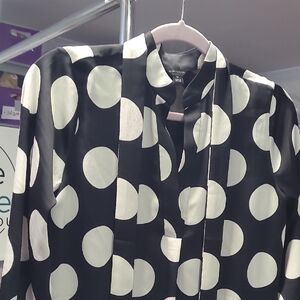 Ann Taylor Black and White Polka Dot Short Dress